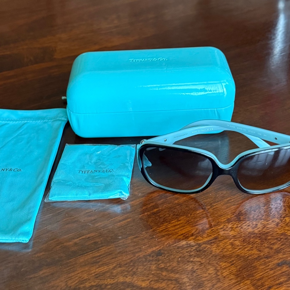 Tiffany Sunglasses EUC Black with the Tiffany Blue